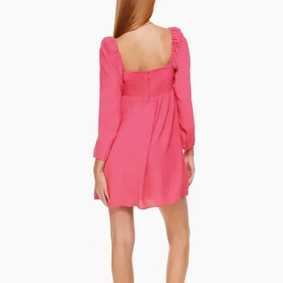 Aritzia Sunday Best Halle Baby Doll Mini Dress NWT  Ultra Pink Size XS - Picture 2 of 11